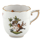 Hand-painted Herend Rothschild Bird After Dinner Cup - Motif 10 in fine porcelain, on a white background