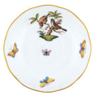 Hand-painted Herend Rothschild Bird After Dinner Saucer - Motif 12 in fine porcelain, 4.5in D, on a white background