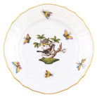 Hand-painted Herend Rothschild Bird Bread and Butter Plate in fine porcelain, 6in D,, Motif 1, on a white background