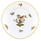 Hand-painted Herend Rothschild Bird Bread and Butter Plate in fine porcelain, 6in D,, Motif 3, on a white background