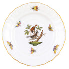 Hand-painted Herend Rothschild Bird Bread and Butter Plate in fine porcelain, 6in D,, Motif 4, on a white background
