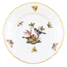 Hand-painted Herend Rothschild Bird Bread and Butter Plate in fine porcelain, 6in D,, Motif 5, on a white background
