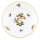 Hand-painted Herend Rothschild Bird Bread and Butter Plate in fine porcelain, 6in D,, Motif 6, on a white background