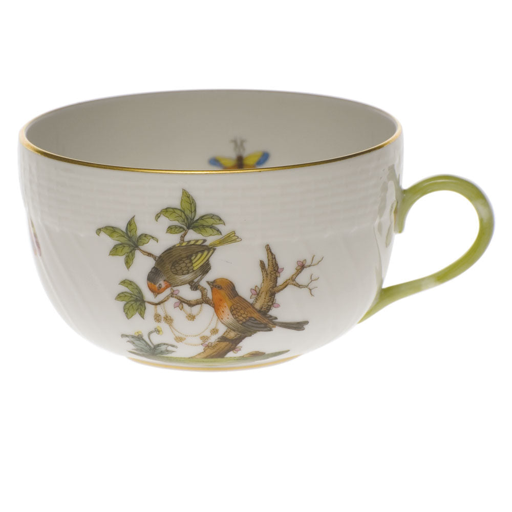 Hand-painted Herend Rothschild Bird Canton Cup Teacup in fine porcelain,, Motif 10, on a white background