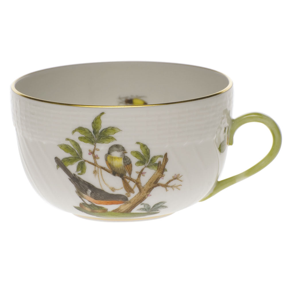 Hand-painted Herend Rothschild Bird Canton Cup Teacup in fine porcelain,, Motif 2, on a white background