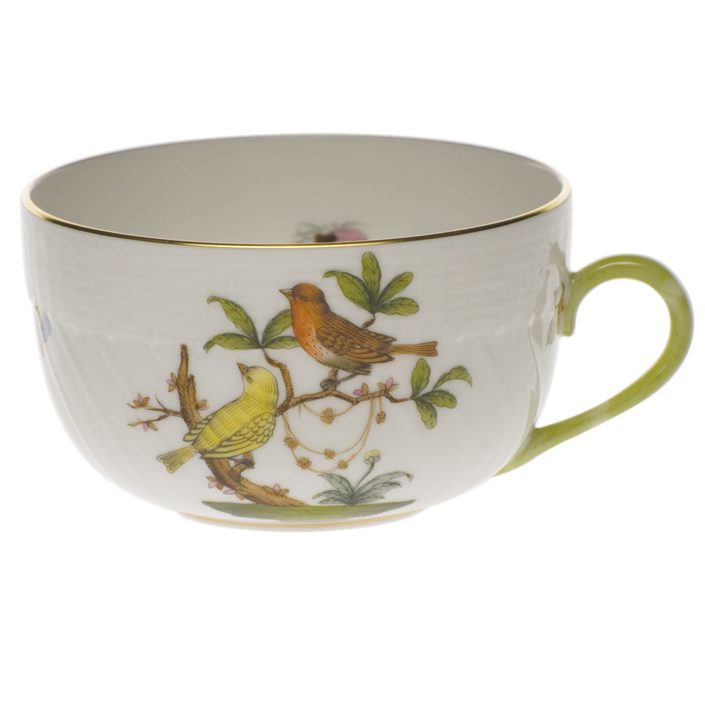 Hand-painted Herend Rothschild Bird Canton Cup Teacup in fine porcelain,, Motif 6, on a white background