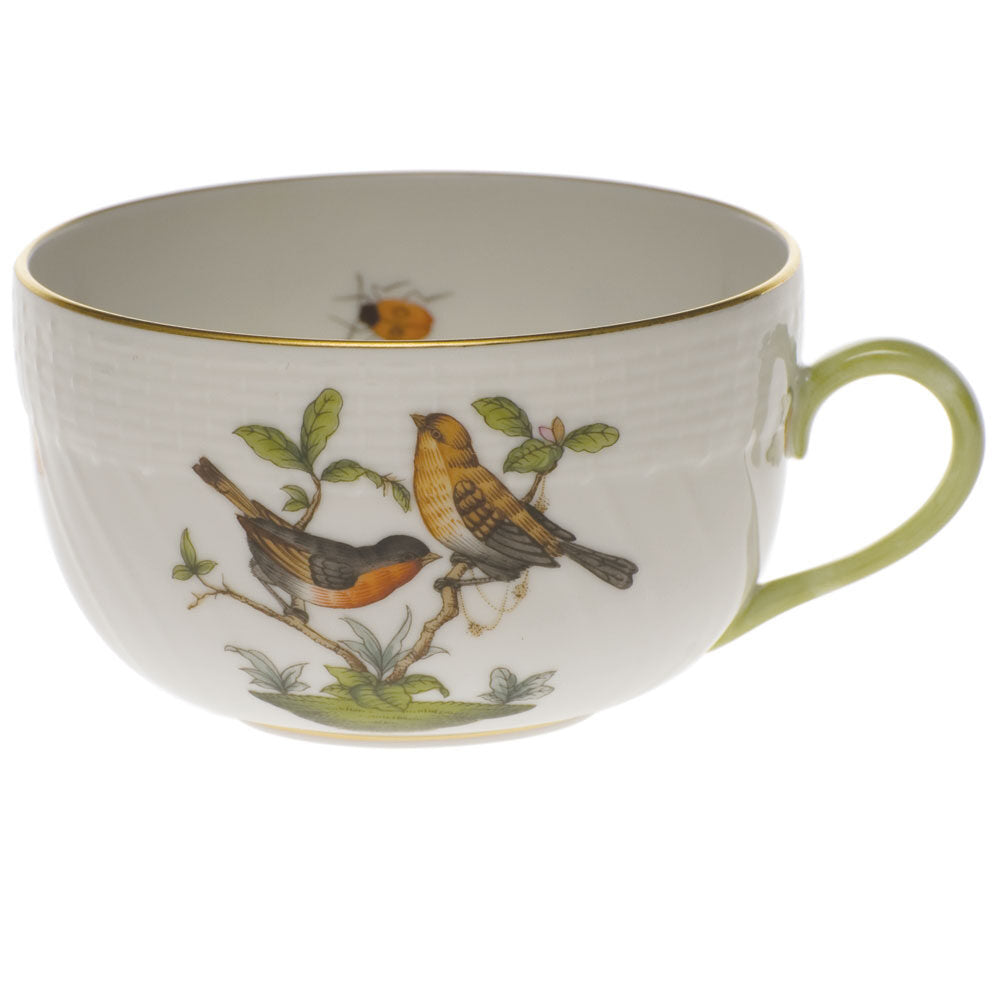 Hand-painted Herend Rothschild Bird Canton Cup Teacup in fine porcelain,, Motif 9, on a white background