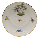 Hand-painted Herend Rothschild Bird Canton Saucer in fine porcelain, 5.5in D,, Motif 11, on a white background