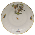 Hand-painted Herend Rothschild Bird Canton Saucer in fine porcelain, 5.5in D,, Motif 12, on a white background