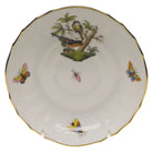 Hand-painted Herend Rothschild Bird Canton Saucer in fine porcelain, 5.5in D,, Motif 2, on a white background