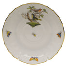 Hand-painted Herend Rothschild Bird Canton Saucer in fine porcelain, 5.5in D,, Motif 3, on a white background