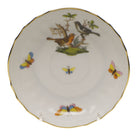 Hand-painted Herend Rothschild Bird Canton Saucer in fine porcelain, 5.5in D,, Motif 5, on a white background