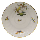 Hand-painted Herend Rothschild Bird Canton Saucer in fine porcelain, 5.5in D,, Motif 6, on a white background