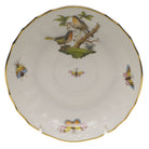 Hand-painted Herend Rothschild Bird Canton Saucer in fine porcelain, 5.5in D,, Motif 8, on a white background