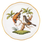 Hand-painted Herend Rothschild Bird Coaster in fine porcelain, 4in D,, Motif 12, on a white background