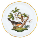 Hand-painted Herend Rothschild Bird Coaster in fine porcelain, 4in D,, Motif 2, on a white background