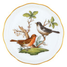 Hand-painted Herend Rothschild Bird Coaster in fine porcelain, 4in D,, Motif 5, on a white background