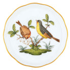 Hand-painted Herend Rothschild Bird Coaster in fine porcelain, 4in D,, Motif 7, on a white background