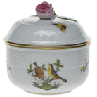 Herend Rothschild Bird Covered Sugar with Rose Sugar Bowl, alternate view