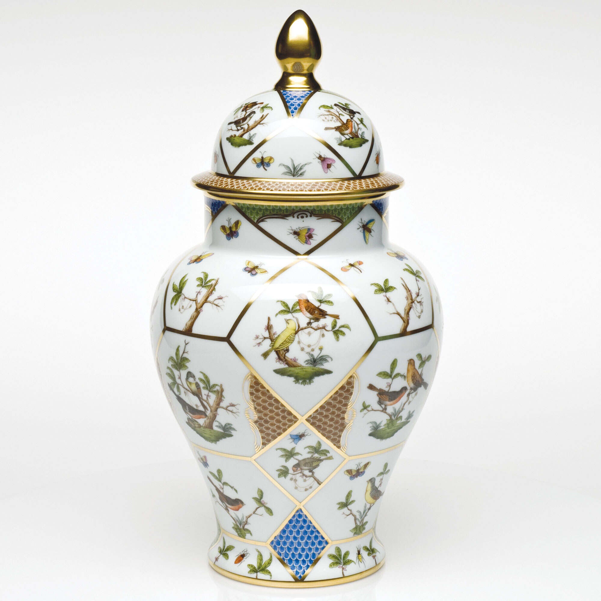 Herend Rothschild Bird Covered Urn Vase — additional view