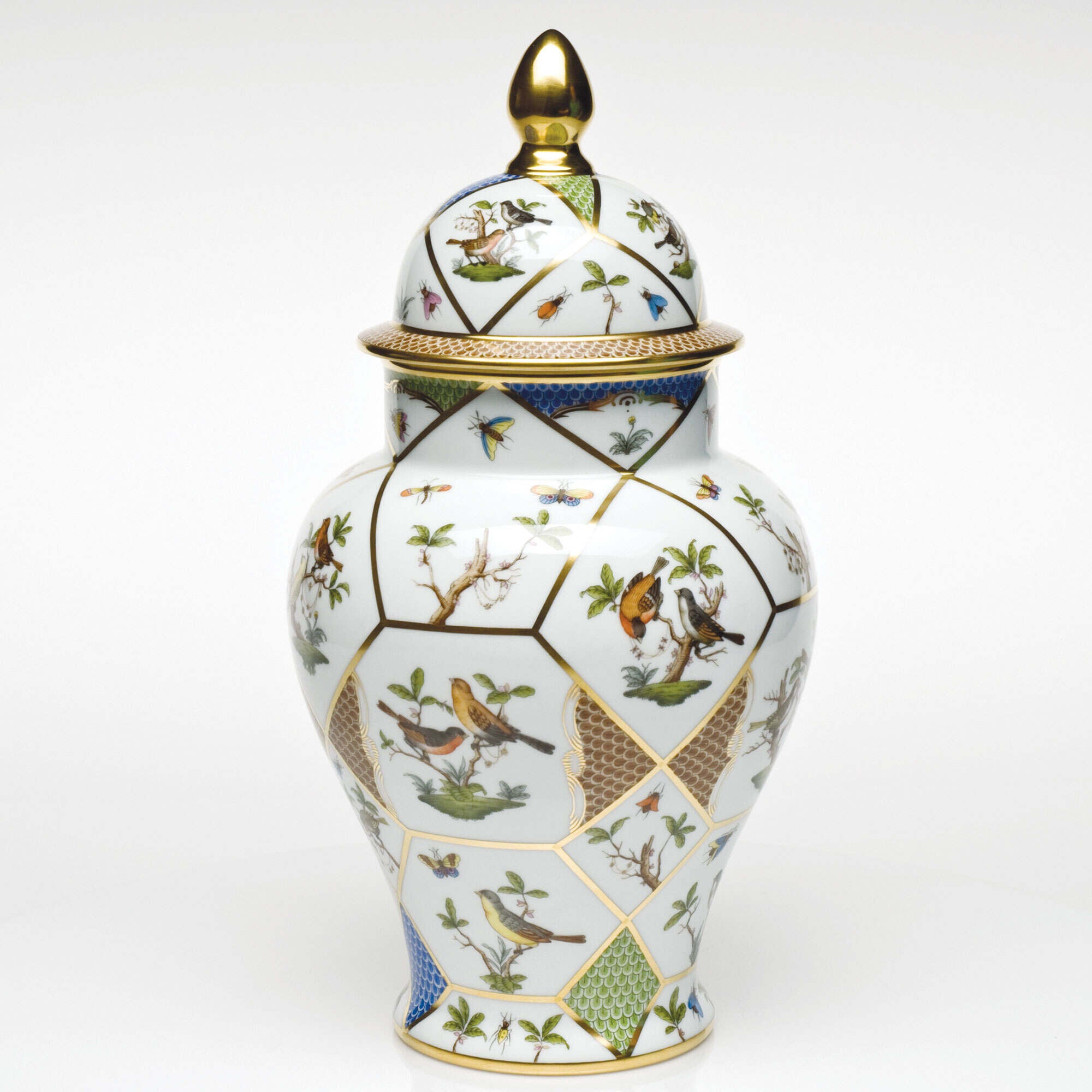 Herend Rothschild Bird Covered Urn Vase — additional view