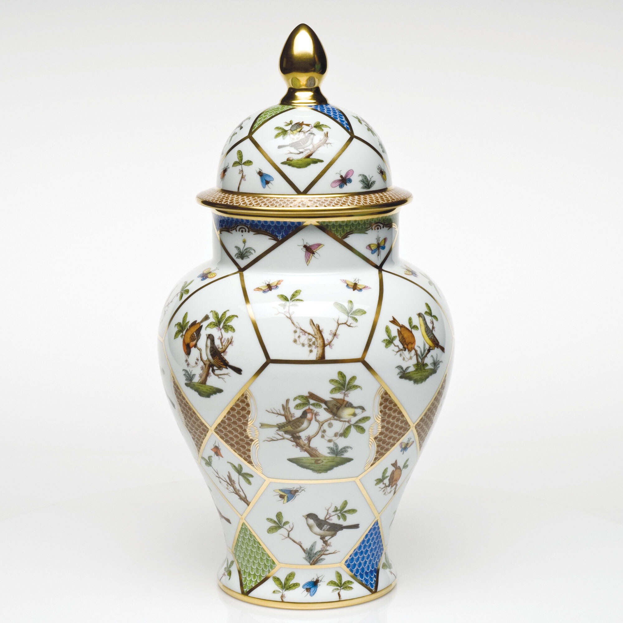 Herend Rothschild Bird Covered Urn Vase — additional view