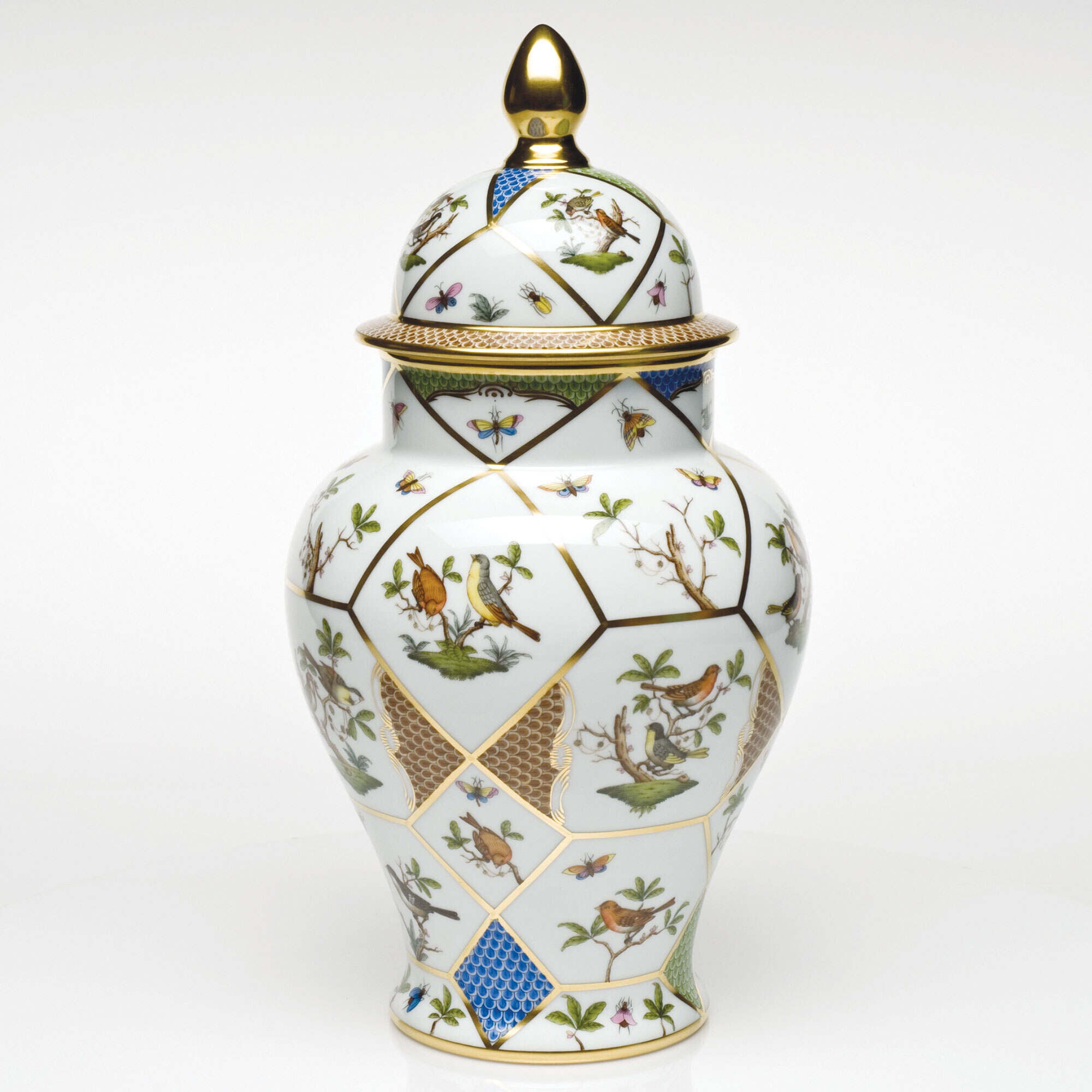 Herend Rothschild Bird Covered Urn Vase — additional view