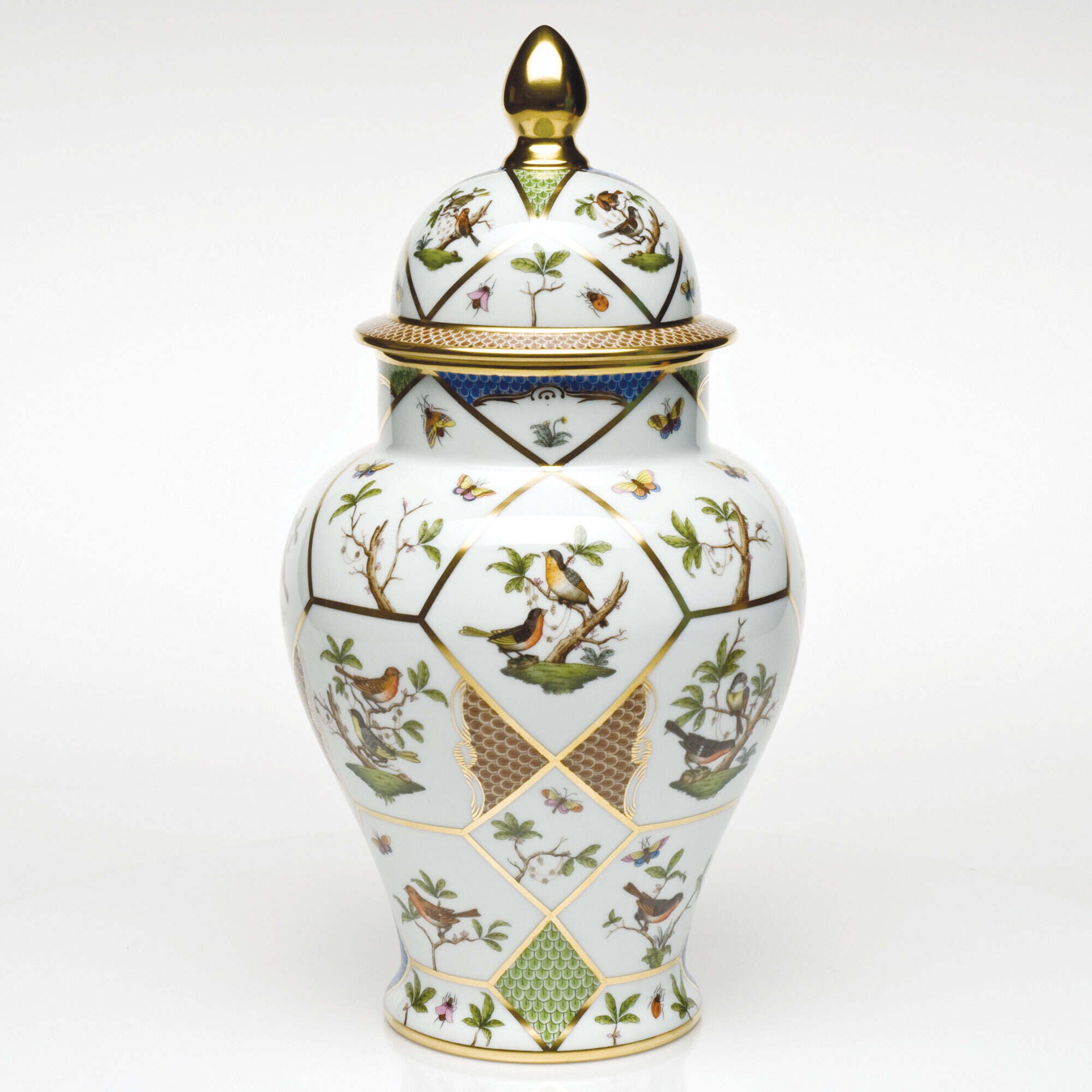 Herend Rothschild Bird Covered Urn Vase — additional view