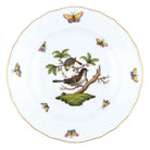 Hand-painted Herend Rothschild Bird Dessert Plate in fine porcelain, 8.25in D,, Motif 1, on a white background