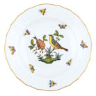 Hand-painted Herend Rothschild Bird Dessert Plate in fine porcelain, 8.25in D,, Motif 7, on a white background