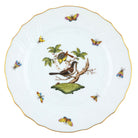 Hand-painted Herend Rothschild Bird Dinner Plate in fine porcelain, 10.5in D,, Motif 1, on a white background