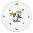 Hand-painted Herend Rothschild Bird Dinner Plate in fine porcelain, 10.5in D,, Motif 12, on a white background