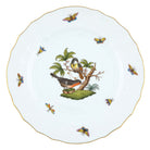 Hand-painted Herend Rothschild Bird Dinner Plate in fine porcelain, 10.5in D,, Motif 2, on a white background