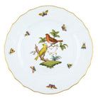 Hand-painted Herend Rothschild Bird Dinner Plate in fine porcelain, 10.5in D,, Motif 6, on a white background