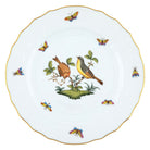 Hand-painted Herend Rothschild Bird Dinner Plate in fine porcelain, 10.5in D,, Motif 7, on a white background