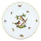 Hand-painted Herend Rothschild Bird Dinner Plate in fine porcelain, 10.5in D,, Motif 8, on a white background