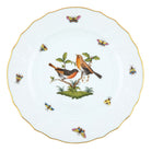 Hand-painted Herend Rothschild Bird Dinner Plate in fine porcelain, 10.5in D,, Motif 9, on a white background