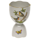 Hand-painted Herend Rothschild Bird Double Egg Cup in fine porcelain, 4in H, on a white background