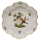 Hand-painted Herend Rothschild Bird Fruit Bowl in fine porcelain, 6.25in D, on a white background