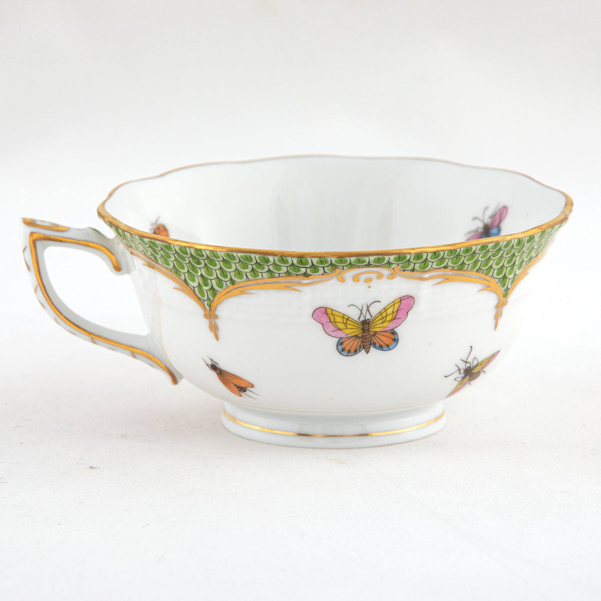 Herend Rothschild Bird Green Border Tea Cup Cup & Saucer Set, alternate view