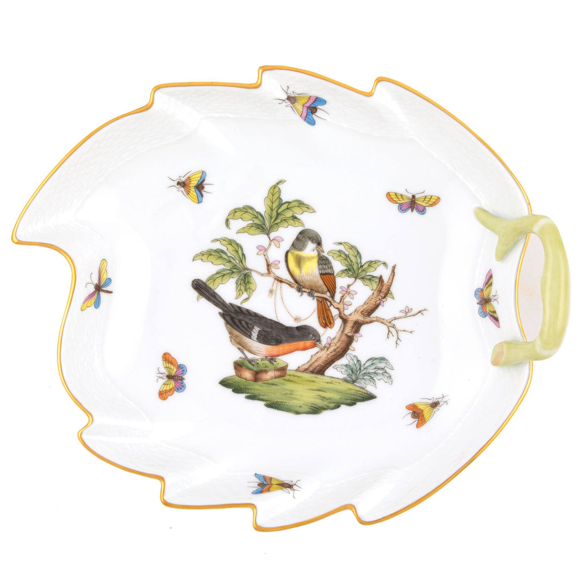 Herend Rothschild Bird Leaf Dish, alternate view