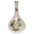 Hand-painted Herend Rothschild Bird Medium Bud Vase in fine porcelain, 5.25in H, on a white background
