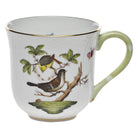 Hand-painted Herend Rothschild Bird Mug in fine porcelain, (10 OZ) 3.5in H,, Motif 1, on a white background