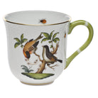 Hand-painted Herend Rothschild Bird Mug in fine porcelain, (10 OZ) 3.5in H,, Motif 12, on a white background