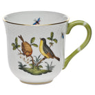 Hand-painted Herend Rothschild Bird Mug in fine porcelain, (10 OZ) 3.5in H,, Motif 7, on a white background