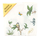 Hand-painted Herend Rothschild Bird Paper Napkins Pack of 20 in fine porcelain, Individual Napkin 6.5in SQ, on a white background