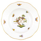 Hand-painted Herend Rothschild Bird Rim Soup Plate Soup Plates & Rimmed Soup Bowl in fine porcelain, 8in D,, Motif 11, on a white background