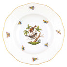 Hand-painted Herend Rothschild Bird Rim Soup Plate Soup Plates & Rimmed Soup Bowl in fine porcelain, 8in D,, Motif 4, on a white background