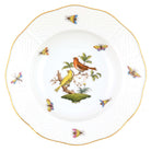 Hand-painted Herend Rothschild Bird Rim Soup Plate Soup Plates & Rimmed Soup Bowl in fine porcelain, 8in D,, Motif 6, on a white background