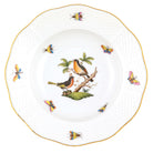 Hand-painted Herend Rothschild Bird Rim Soup Plate Soup Plates & Rimmed Soup Bowl in fine porcelain, 8in D,, Motif 8, on a white background